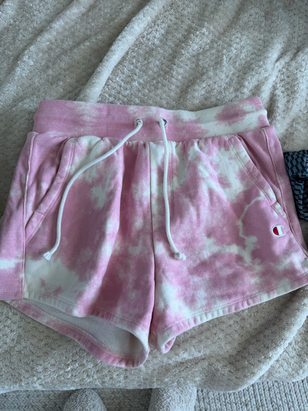 Champion Pink and White Tie-Dye Athletic Shorts